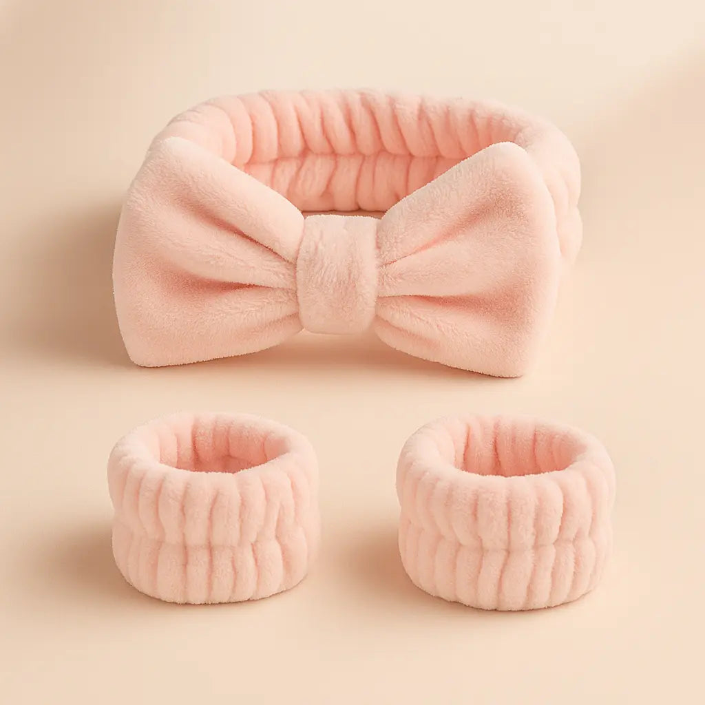 Bandeau Skincare + Manchettes Absorbantes VYNAE™ – Routine Beauté (3 pièces)