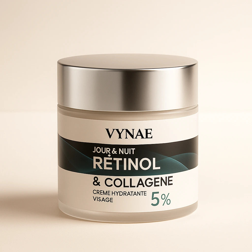Crème Hydratante Jour & Nuit – Rétinol + Collagène 5 %